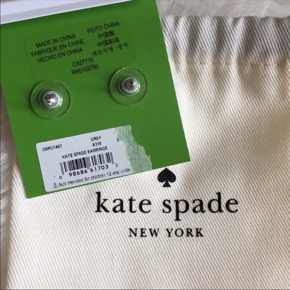 NEW. Kate spade silver iridescent earrings🎁 - Picture 2 of 2